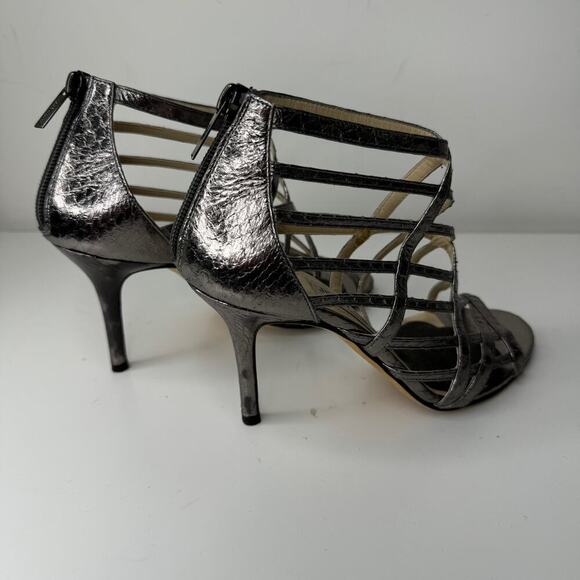 Jimmy Choo Cage Strappy Silver Snake Print Heels 36 - Picture 12 of 12